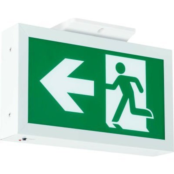 Hubbell Lighting Hubbell-Compass Running Man LED Exit Sign w/ Battery Back-Up & Self-Diagnostics, Green RMEUWE-SD